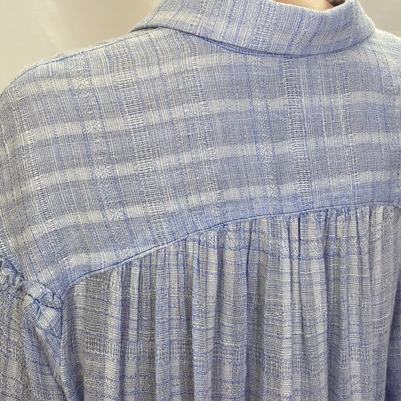 Free People Slouchy Sleeved Cotten Blend Button Down Oversized Shirt SZ S/P - Picture 6 of 16